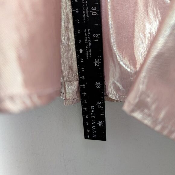 Corey Lynn Calter Dress Pink Metallic Roanne Mini Ruffle Sz M - Picture 12 of 12